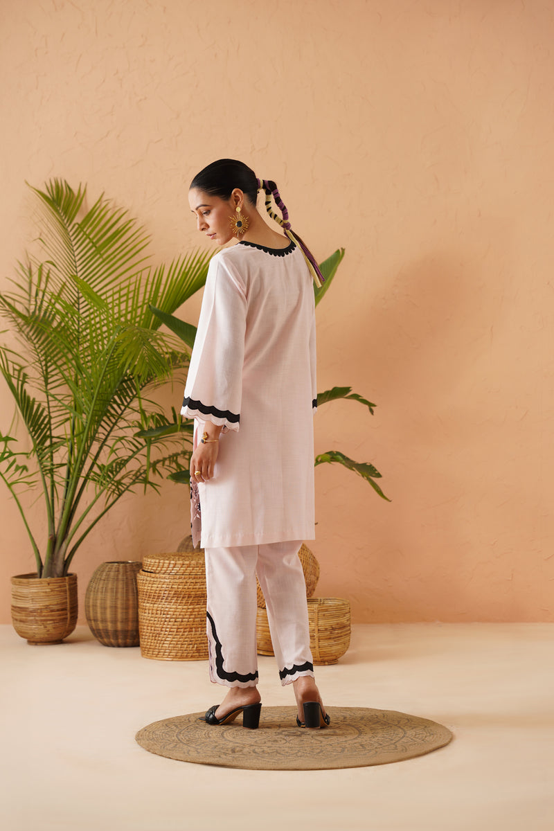 Pink And Black Tunic Set