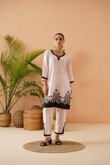 Pink And Black Tunic Set