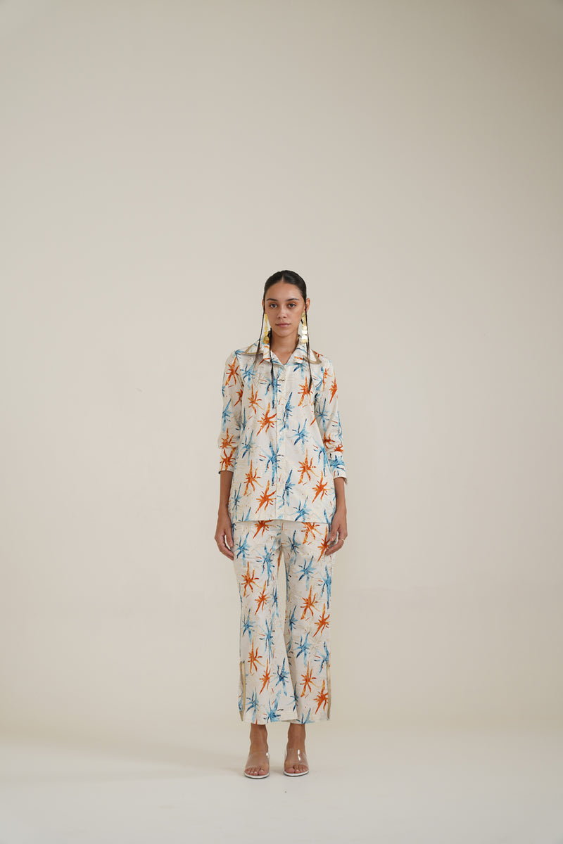 Orange Turquoise Floral Co-ord Set