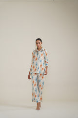 Orange Turquoise Floral Co-ord Set