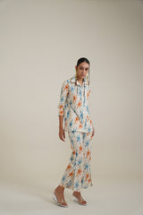 Orange Turquoise Floral Co-ord Set