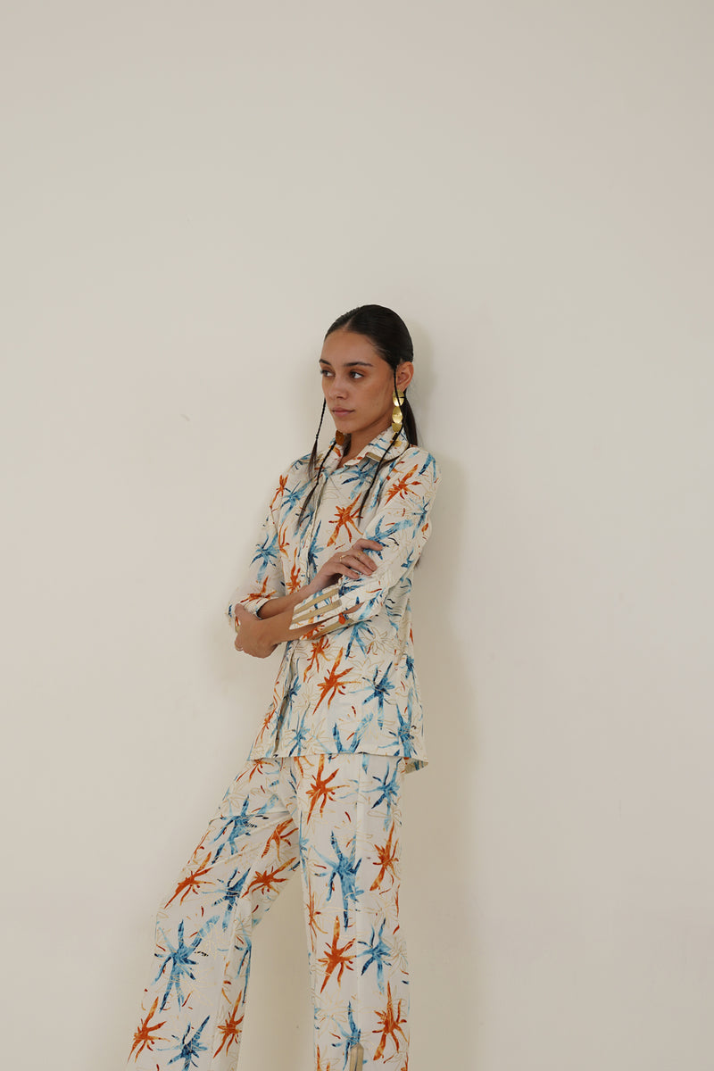 Orange Turquoise Floral Co-ord Set