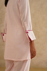 Pink Embellished Pocket  Tunic Set