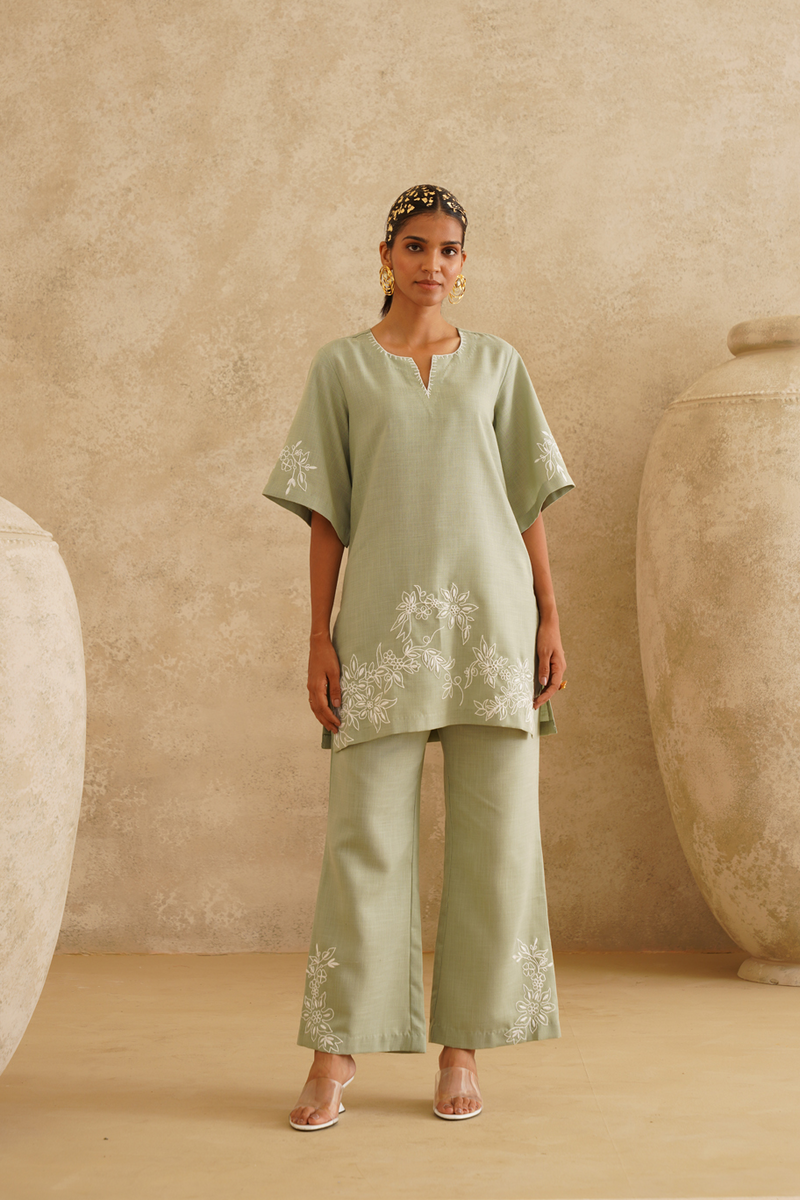 Sage Garden Embroidered Tunic Set