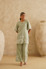 Sage Garden Embroidered Tunic Set
