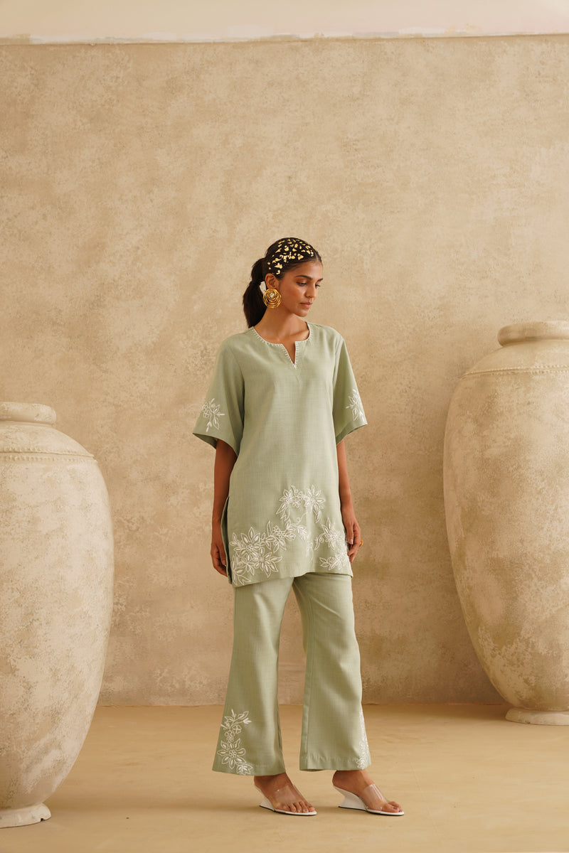 Sage Garden Embroidered Tunic Set