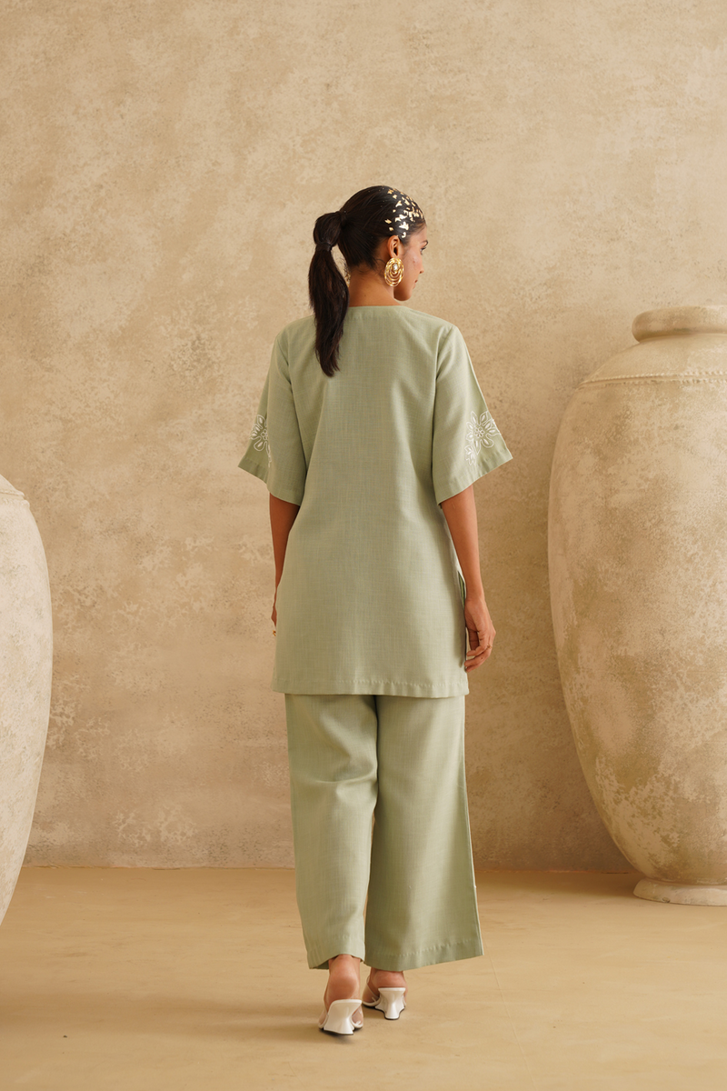 Sage Garden Embroidered Tunic Set