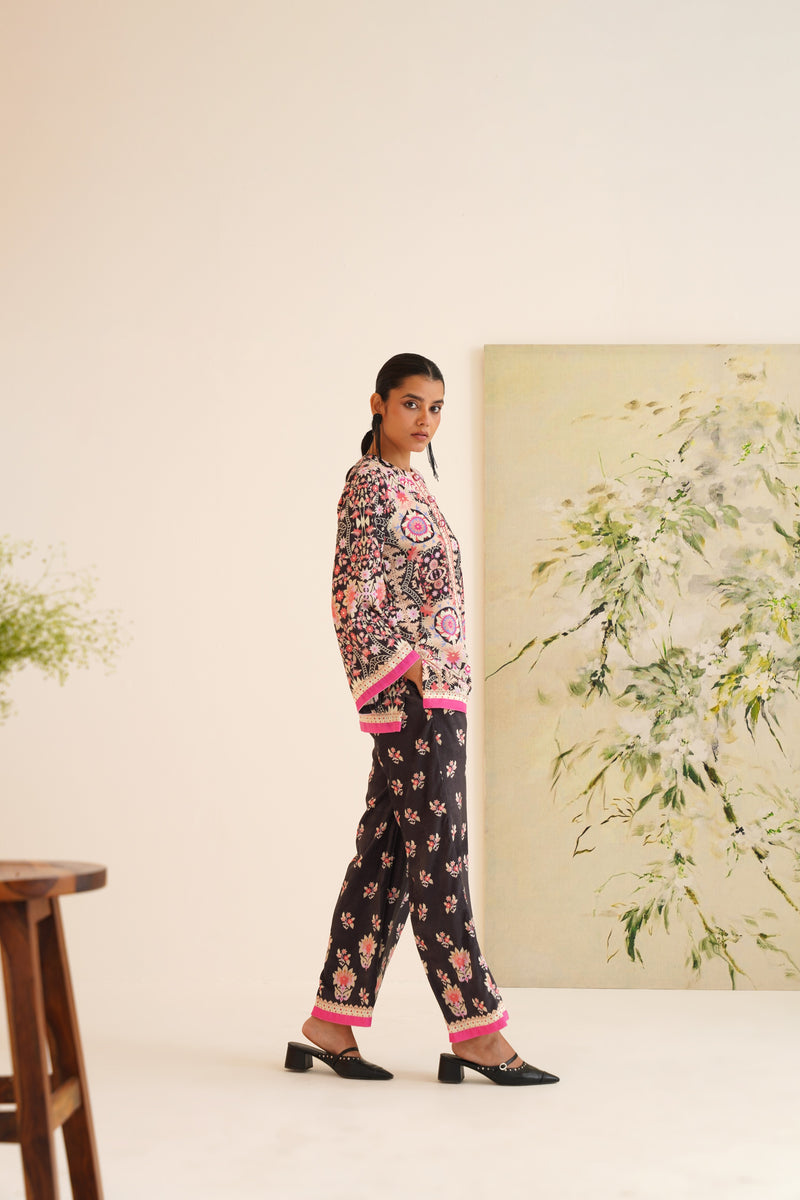 Black Multi-Floral Co-ord Set