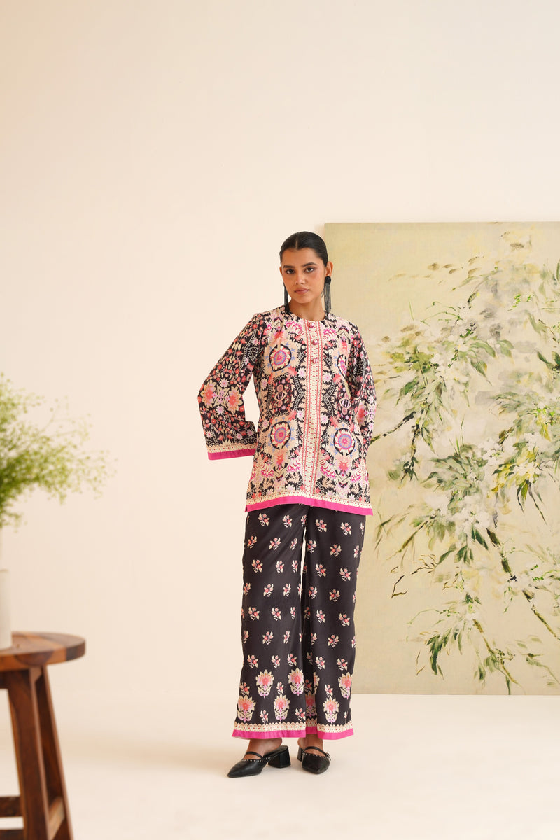 Black Multi-Floral Co-ord Set
