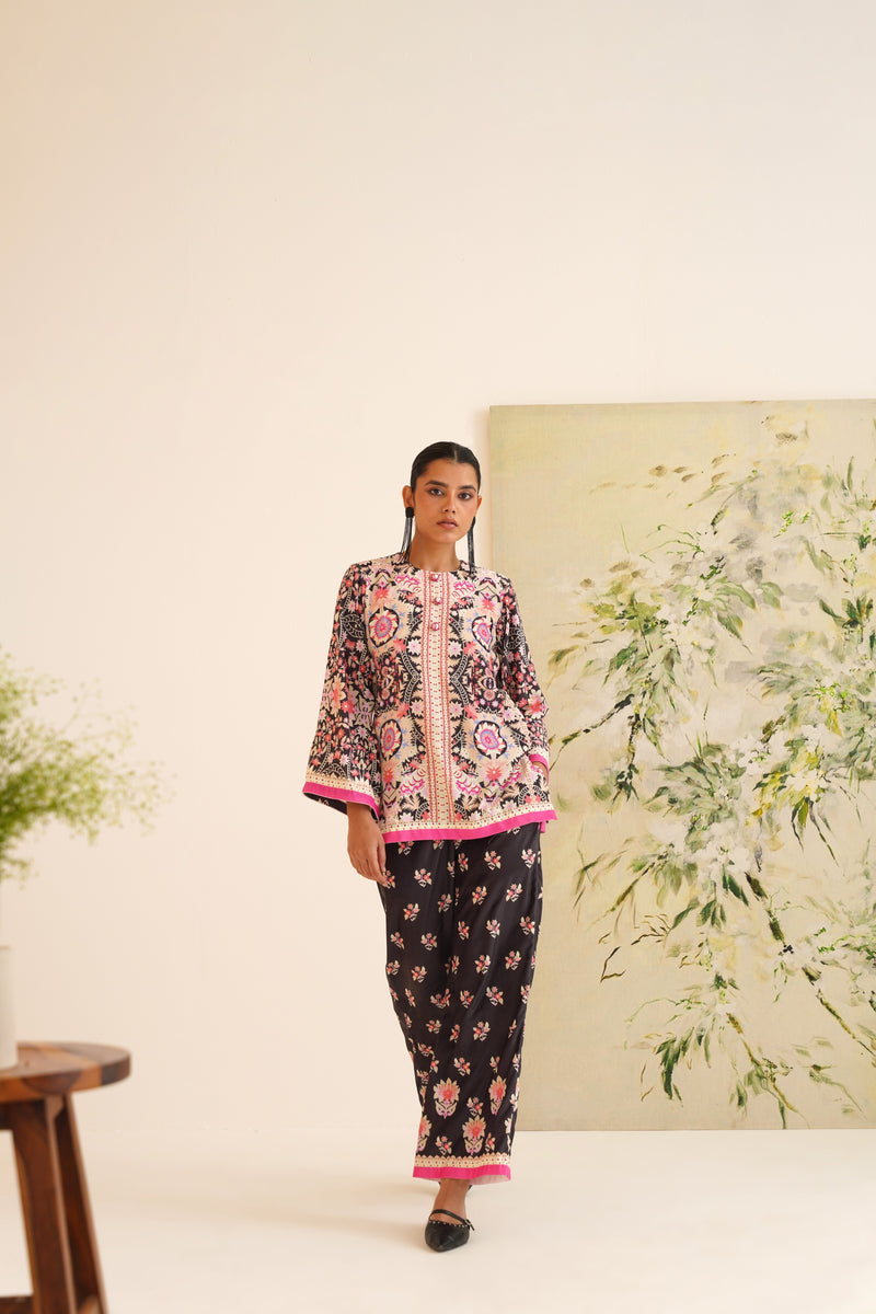 Black Multi-Floral Co-ord Set