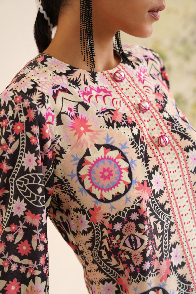 Black Multi-Floral Co-ord Set