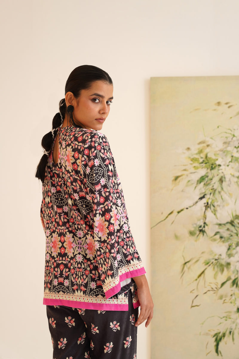 Black Multi-Floral Co-ord Set