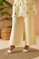 Lemon Floral Scallop Tunic Set