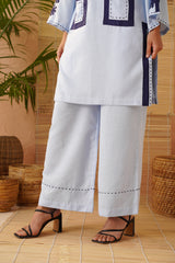 Blue Applique Pocket Tunic Set